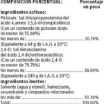 Proporción ideal de tordon por litro de agua